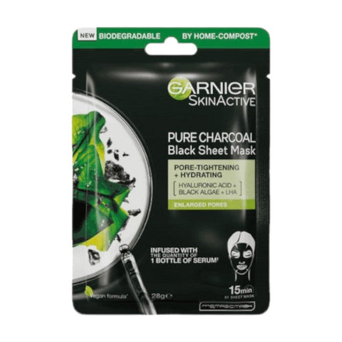 Garnier Pure Charcoal Hyaluronic Acid + Black Algae Sheet Mask 28g