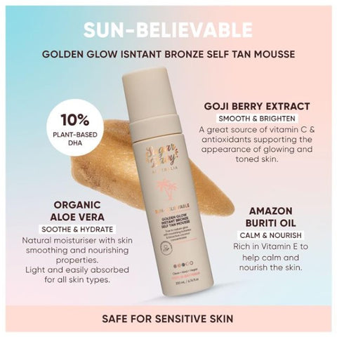 SugarBaby Sun-Believable Golden Glow Instant Self Tan Mousse 200ml