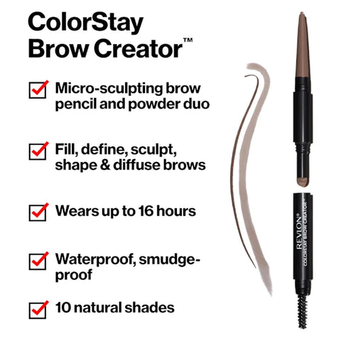 Revlon ColorStay Brow Creator Eyebrow Pencil & Powder 610 Dark Brown